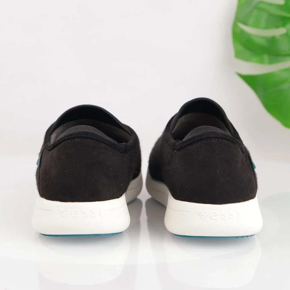 Vessi Mens Sunday Slipper Size 10 Waterproof Black Woven Slip On Shoes Casual